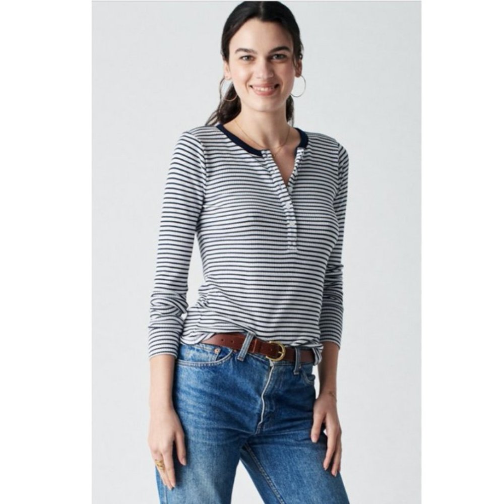 FAHERTY Henley Abyss Stripe NWOT